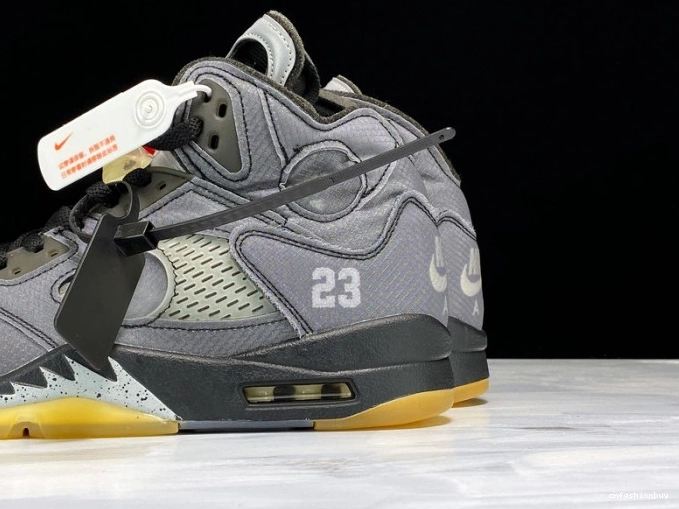 CT8480-001 Black Jordan Air x 5 Off-White 1206